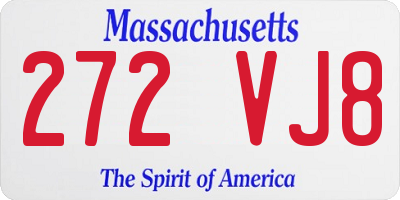 MA license plate 272VJ8