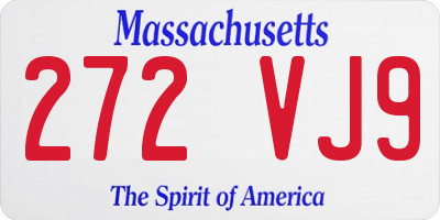 MA license plate 272VJ9