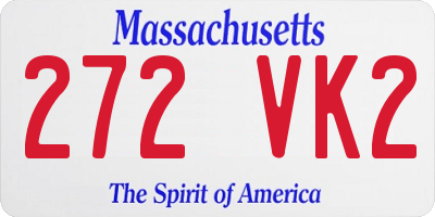 MA license plate 272VK2