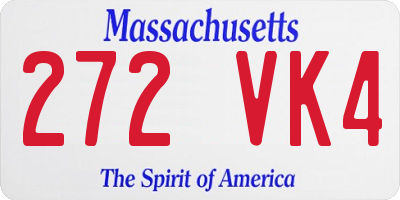 MA license plate 272VK4
