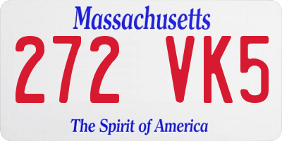 MA license plate 272VK5