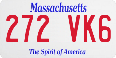 MA license plate 272VK6