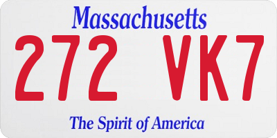 MA license plate 272VK7