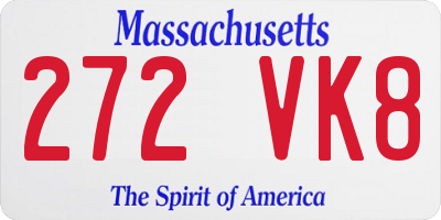 MA license plate 272VK8