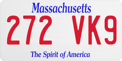 MA license plate 272VK9