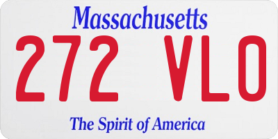 MA license plate 272VL0
