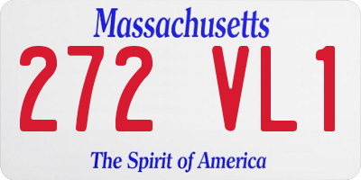 MA license plate 272VL1