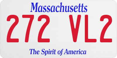 MA license plate 272VL2