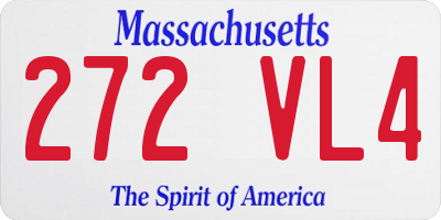 MA license plate 272VL4