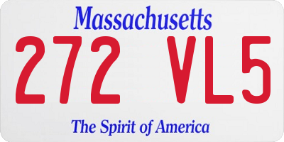MA license plate 272VL5