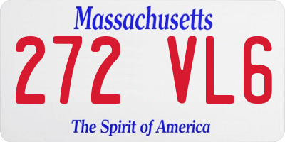 MA license plate 272VL6