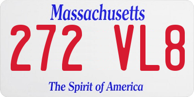 MA license plate 272VL8