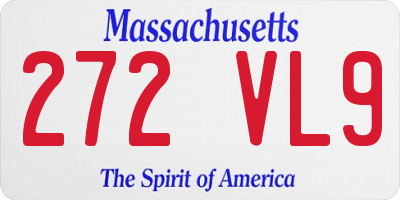 MA license plate 272VL9