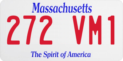 MA license plate 272VM1