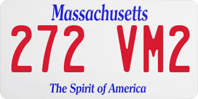 MA license plate 272VM2