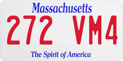MA license plate 272VM4