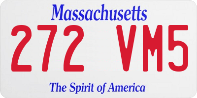 MA license plate 272VM5
