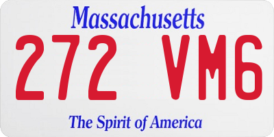 MA license plate 272VM6