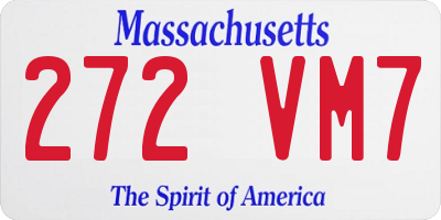 MA license plate 272VM7