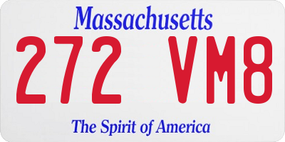 MA license plate 272VM8