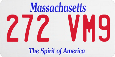 MA license plate 272VM9