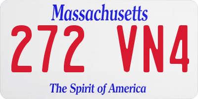 MA license plate 272VN4