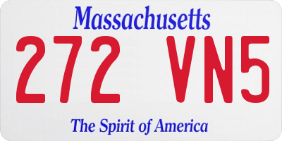 MA license plate 272VN5