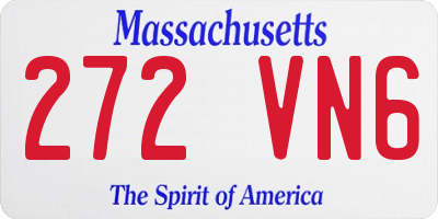 MA license plate 272VN6