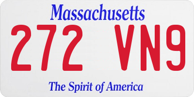 MA license plate 272VN9