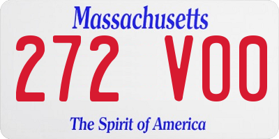 MA license plate 272VO0