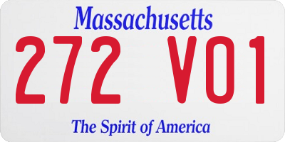 MA license plate 272VO1