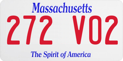MA license plate 272VO2