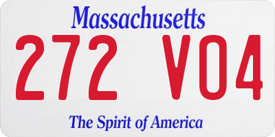 MA license plate 272VO4