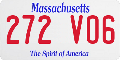 MA license plate 272VO6