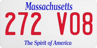MA license plate 272VO8