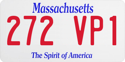 MA license plate 272VP1