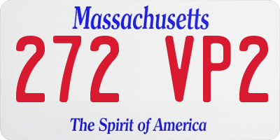 MA license plate 272VP2