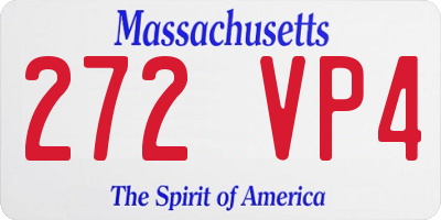 MA license plate 272VP4