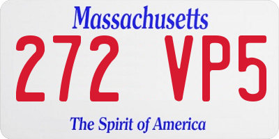 MA license plate 272VP5