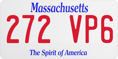 MA license plate 272VP6