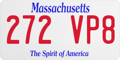 MA license plate 272VP8