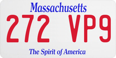 MA license plate 272VP9