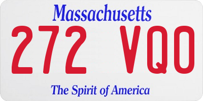 MA license plate 272VQ0