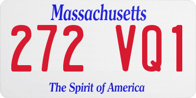 MA license plate 272VQ1