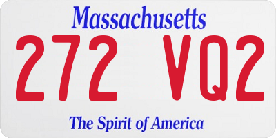 MA license plate 272VQ2