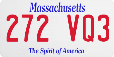 MA license plate 272VQ3