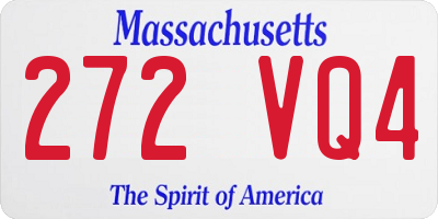 MA license plate 272VQ4