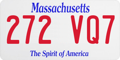 MA license plate 272VQ7