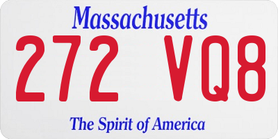 MA license plate 272VQ8