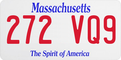 MA license plate 272VQ9